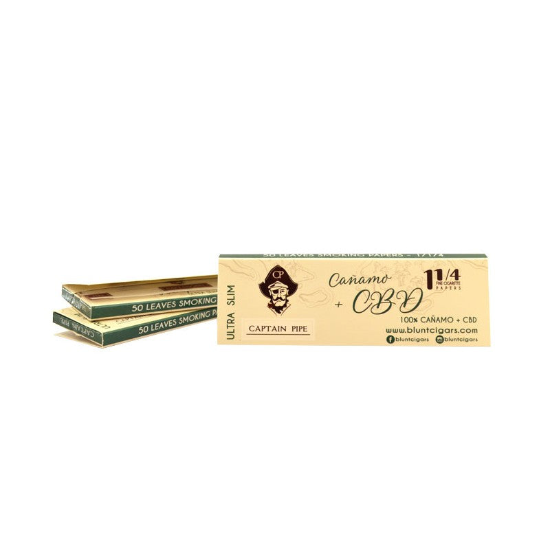 CAPTAIN PIPE ROLLING PAPERS 1.1/4 - CBD / CAÑAMO (25uds)